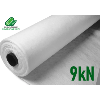 Geowłóknina HOMOLOGOWANA PP Polipropylenowa 9kN/m2. Szerokość 5,25 m x 55mb.